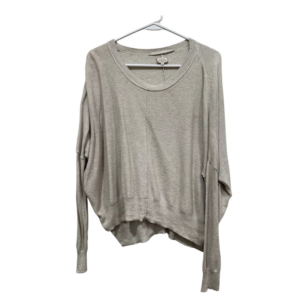 Wilfred Aritzia Silk Cotton Cashmere Batwing Knit Sweater Beige Small